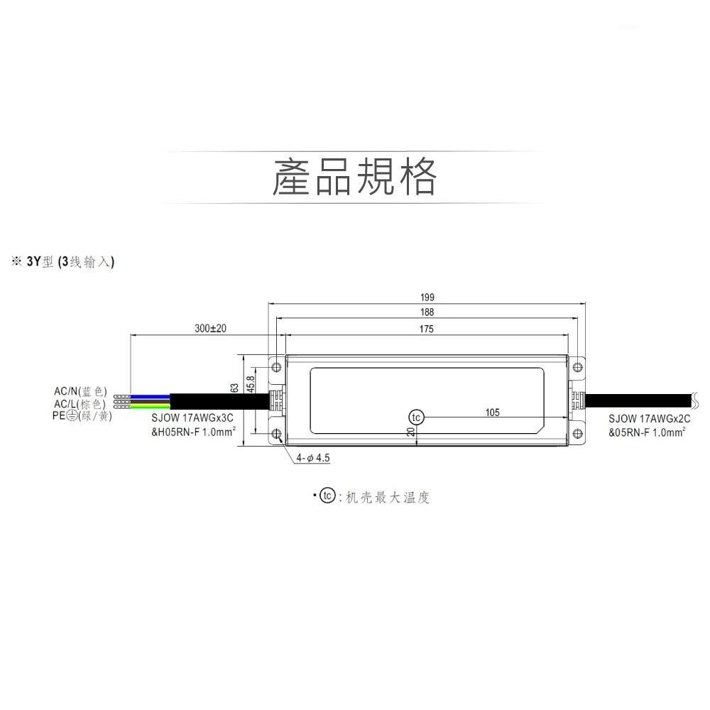 聯騰．明緯 24V/4A ELG-100-24-3Y LED 照明專用 恆流恆壓型 電源供應器 IP67 保固-細節圖2