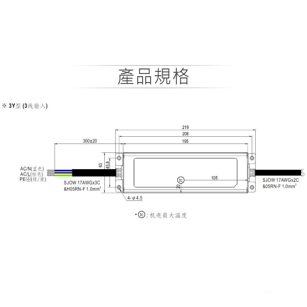 『聯騰．堃喬』MW 明緯 ELG-150 系列 多規格賣場 LED照明 電源供應器 IP65 5年保固-細節圖2