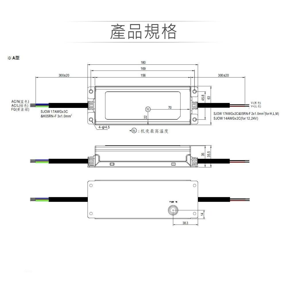 聯騰．MW明緯 XLG-150 系列 室內外 LED 照明專用 恆功率 電源供應器 IP67 多規格賣場-細節圖2