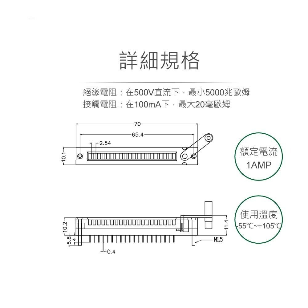 聯騰．20Pin 單排活動腳座 ZIP Strip Sockets 2.54mm 電子零件 測試插座 DIY工具-細節圖4