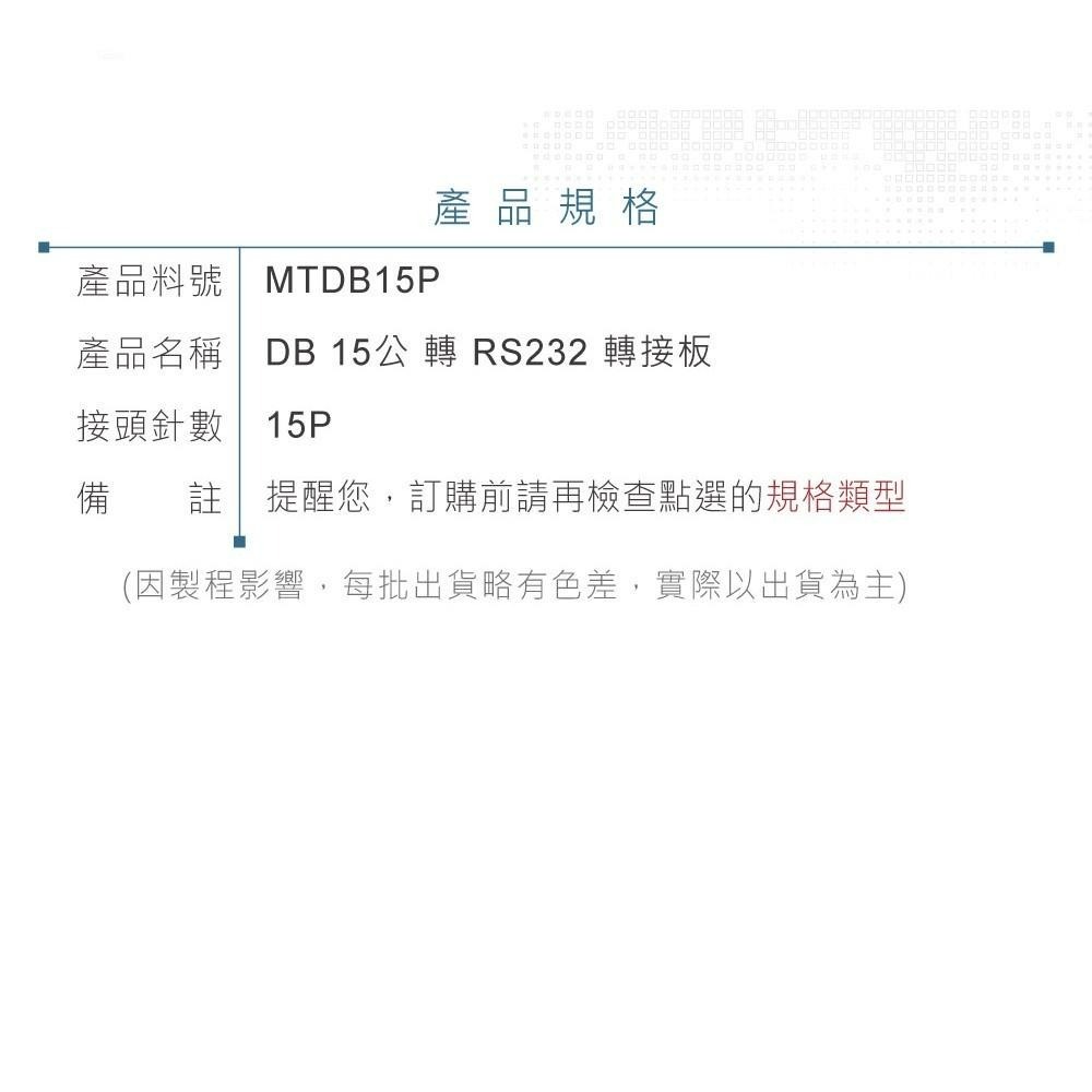 聯騰．D-SUB 15針公頭 RS232測試板 免焊轉接治具 通訊DIY模擬-細節圖3