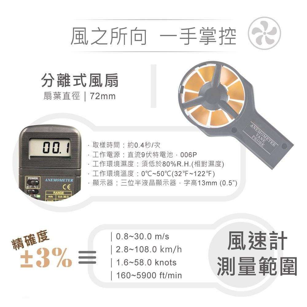 『聯騰．堃喬』路昌 Lutron AM-4200 迷你型 風速計 分離式-細節圖2