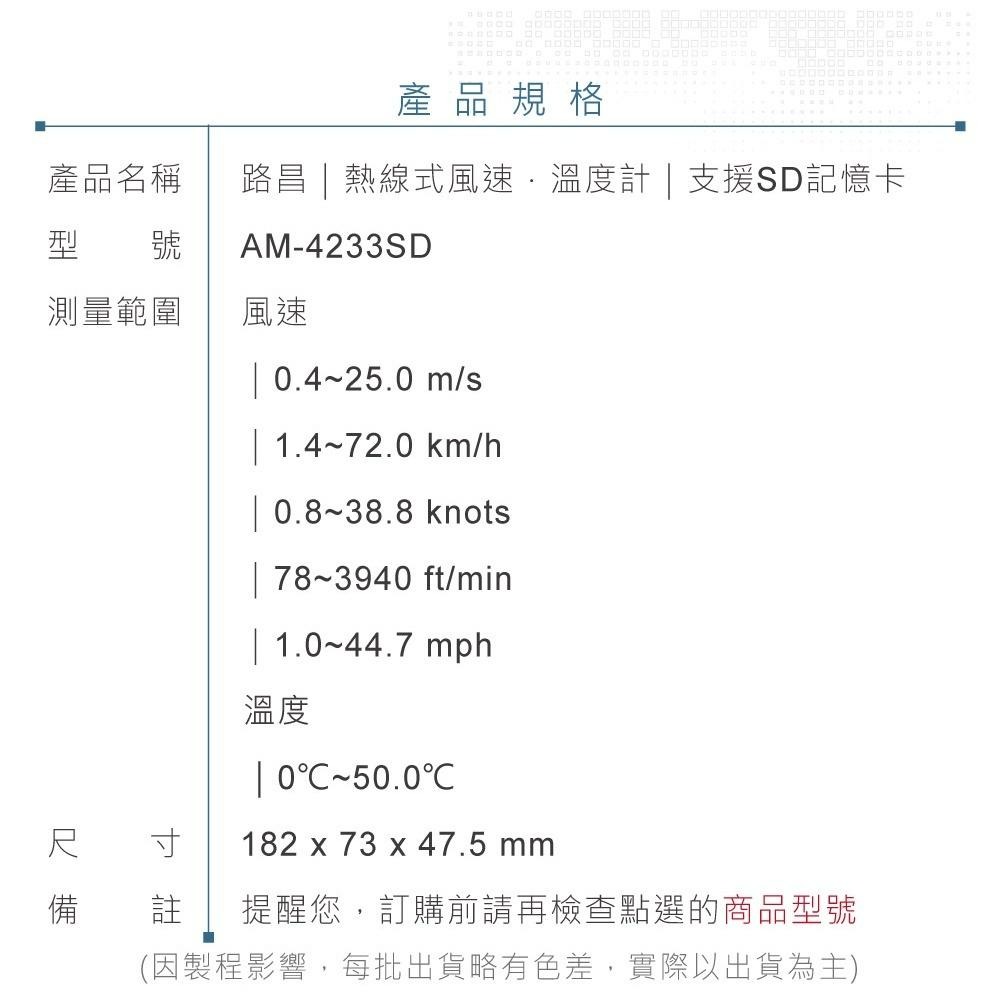 『聯騰．堃喬』路昌 Lutron AM-4233SD 記憶式風速/風量/溫度計 最大支援16GB SD記憶卡-細節圖6