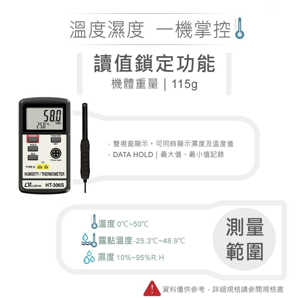 『聯騰．堃喬』路昌 Lutron HT-306S 溫溼度計+露點計-細節圖2