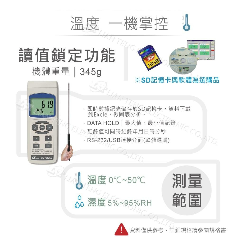 『聯騰．堃喬』路昌 Lutron MS-7012SD 記憶式溫溼度計 支援SD記憶卡-細節圖2