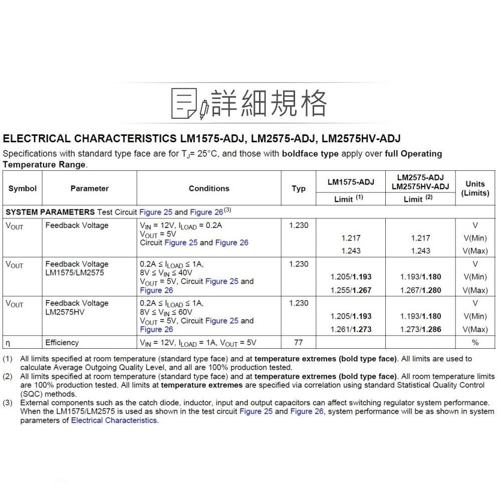 聯騰．National LM2575T-ADJ ADJ/1.0A TO-220-5-細節圖3