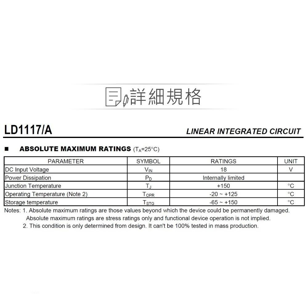 聯騰．UTC LD1117A-15 DC1.5V/1.0A SOT-223-細節圖2