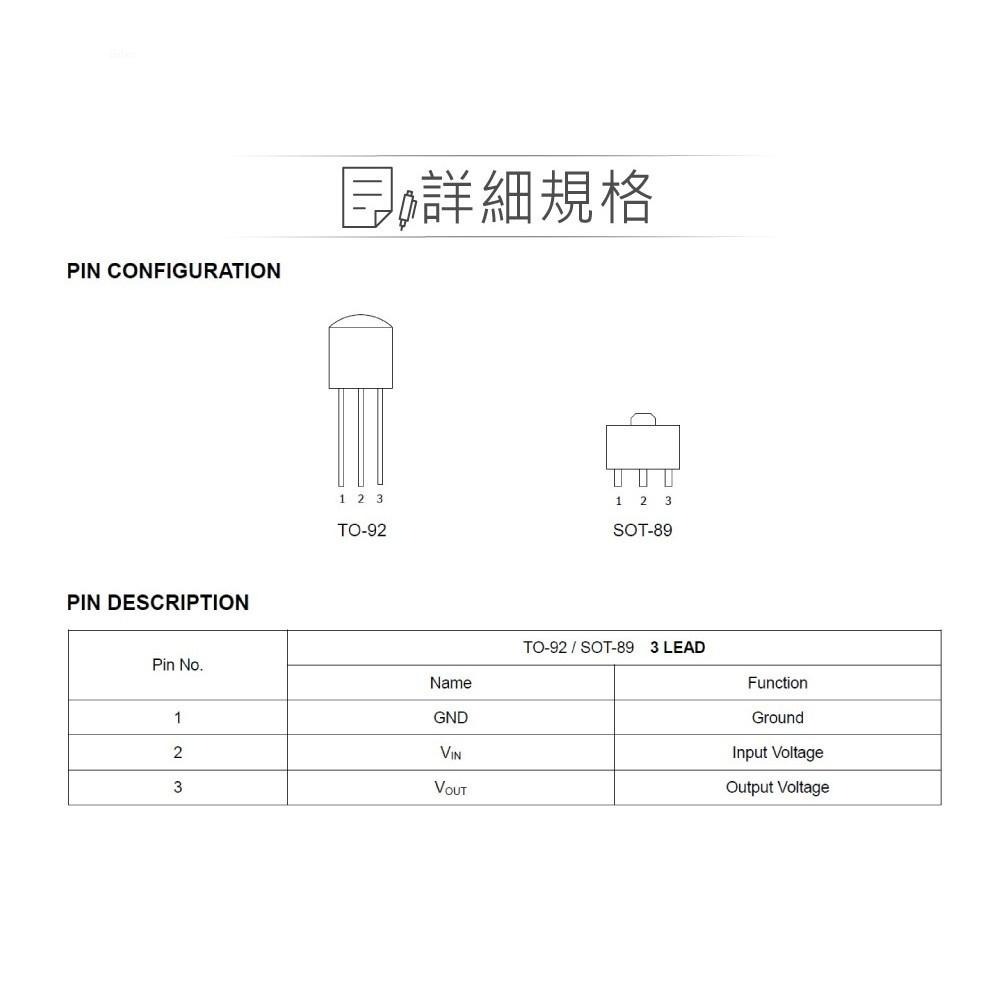 聯騰．HTC Korea LM79L05 DC-5V/0.1A 穩壓IC TO-92-細節圖3