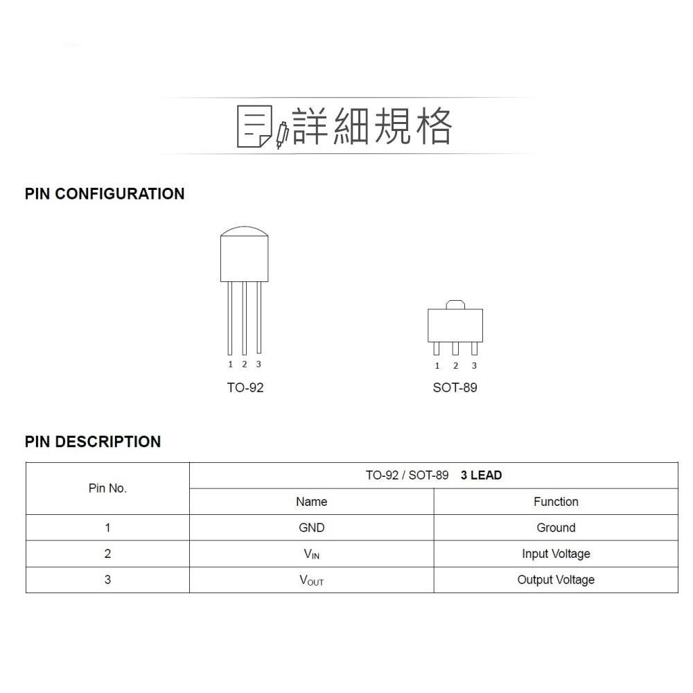 聯騰．HTC Korea LM79L12 DC-12V/0.1A 穩壓IC TO-92-細節圖2