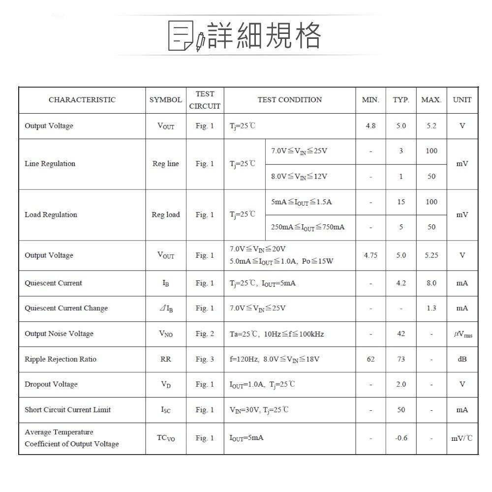 『聯騰．堃喬』KEC KIA7805AP DC5V/1A 穩壓IC TO-220AB-細節圖4