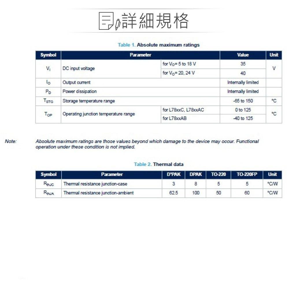 『聯騰．堃喬』ST L7818CV-DG DC18V/1.5A 穩壓IC TO-220 雙規（dual gauge）-細節圖3