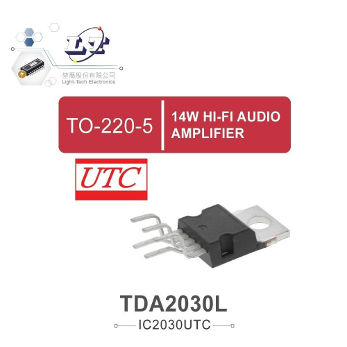 『聯騰．堃喬』UTC TDA2030L 14W HI-FI AUDIO AMPLIFIER TO-220-5