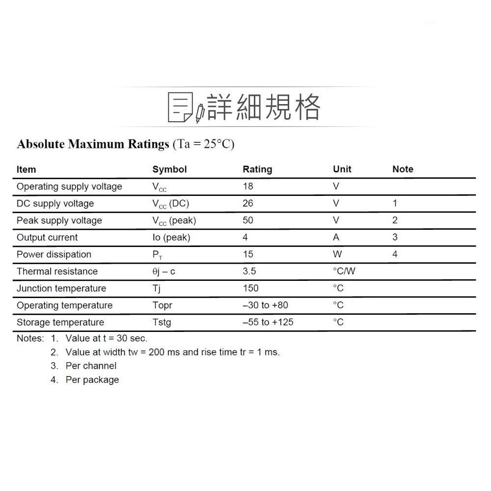 聯騰．HA13119音頻功率放大器IC｜雙聲道5.5W｜車用音響/立體聲模組適用-細節圖3