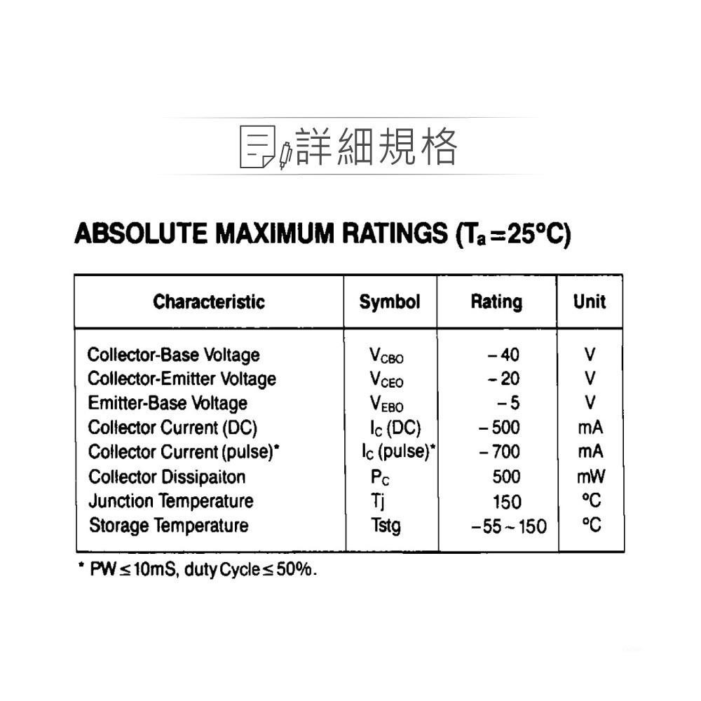 聯騰．2SA643 PNP 雙極性 電晶體 -20V/-500mA/500mW TO-92-細節圖2