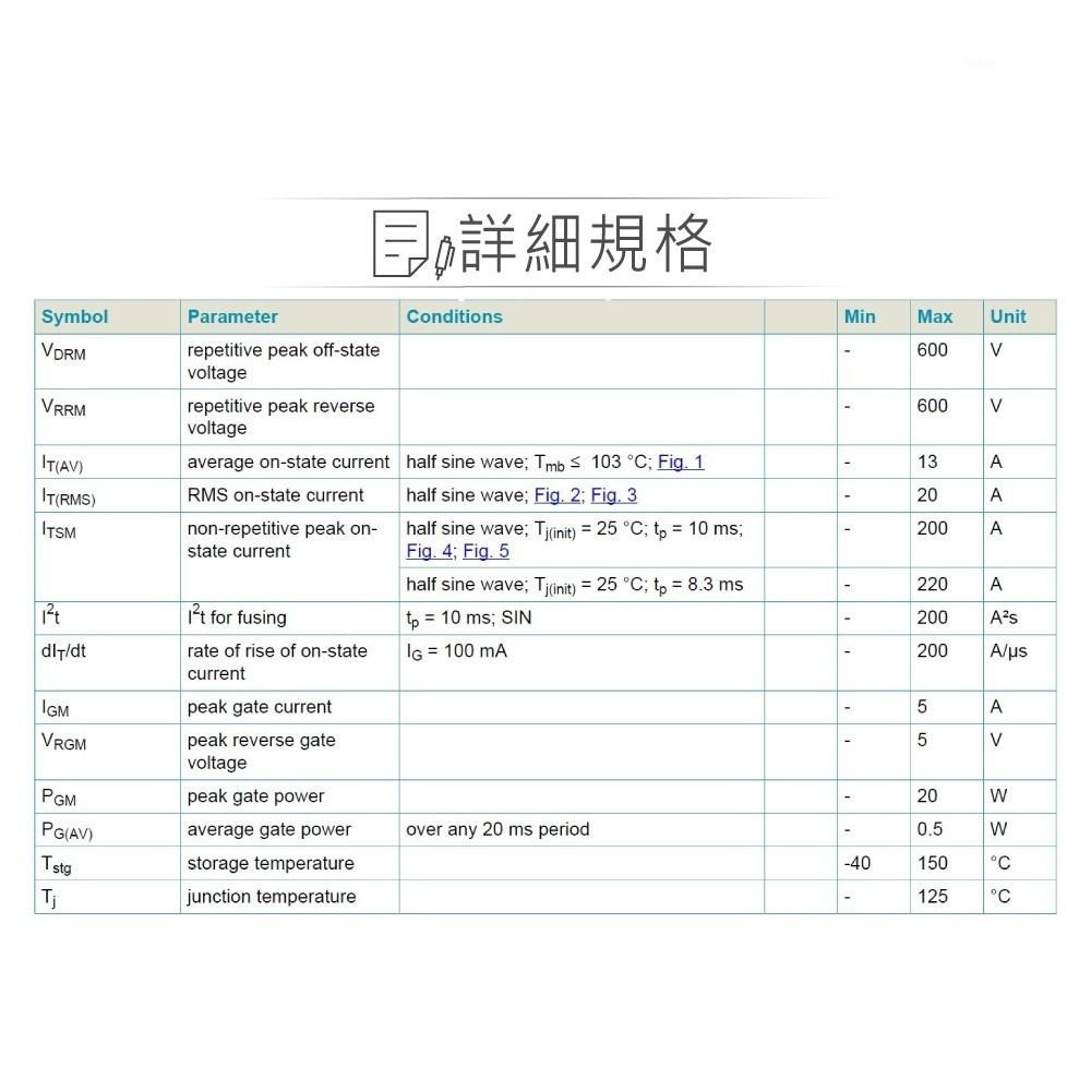 『聯騰．堃喬』SCR BT152-600R 600V/20A TO-220AB 矽控 整流器-細節圖2