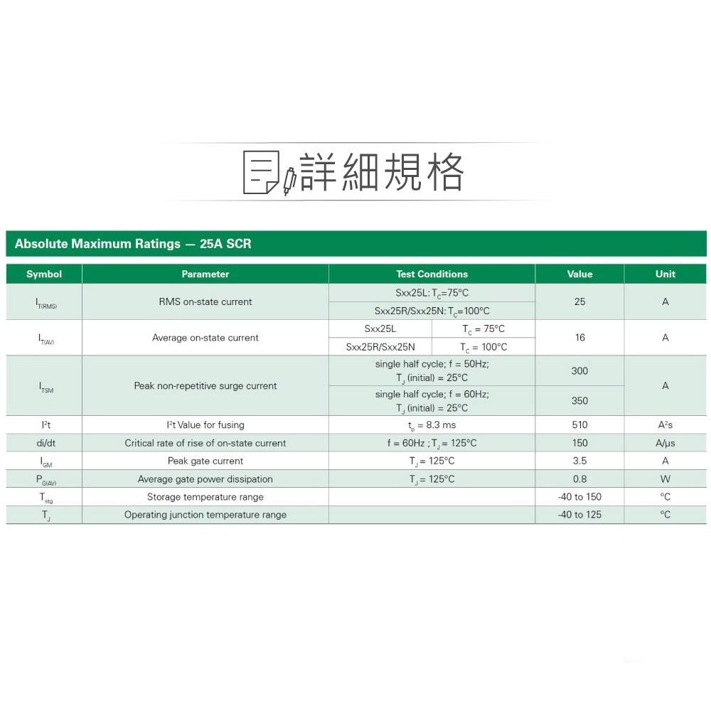 『聯騰．堃喬』SCR S4025L 400V/25A TO-220AB  矽控 整流器-細節圖2