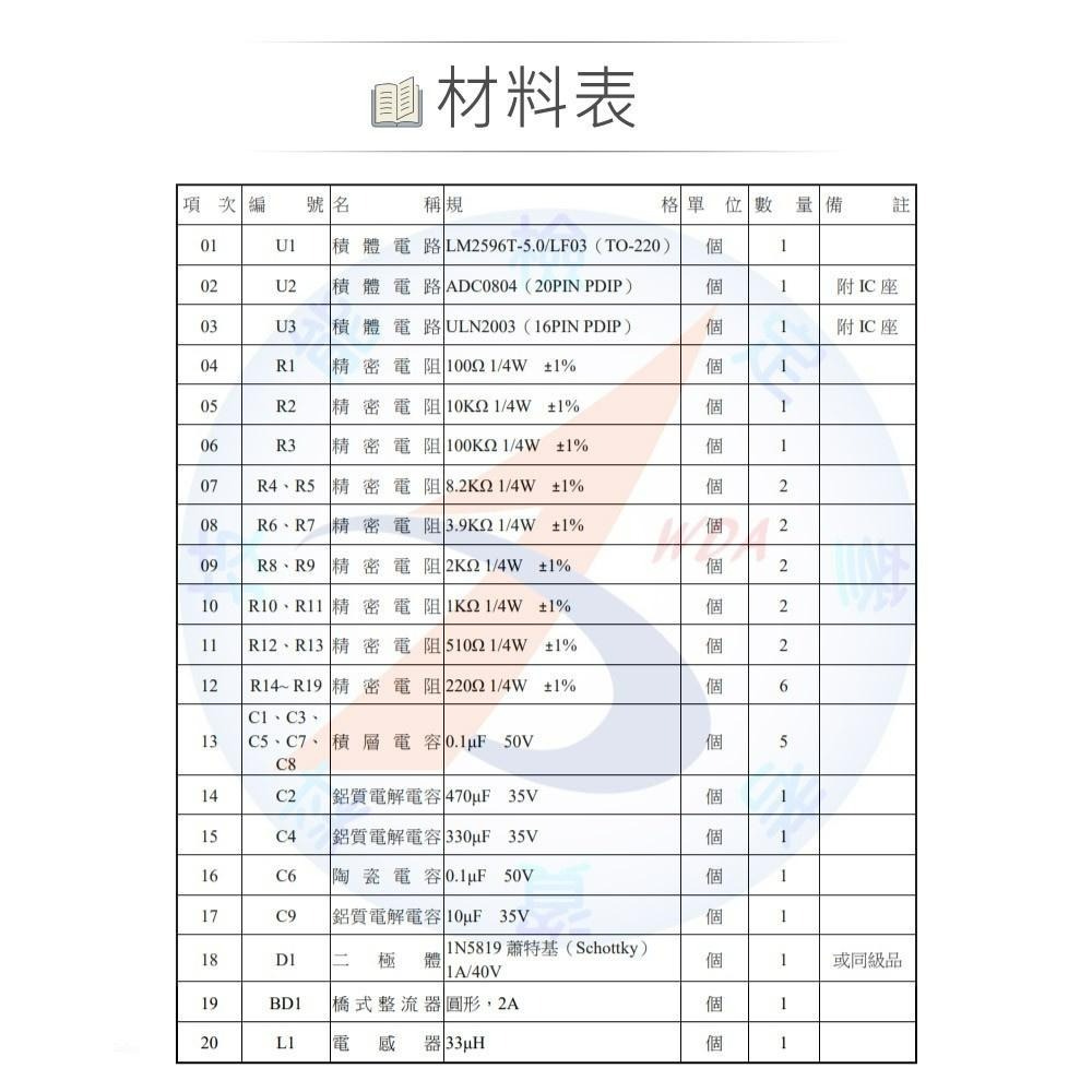 聯騰．視聽電子乙級技能檢定 數位音量調整電路材料包 02900-1070201A-細節圖5