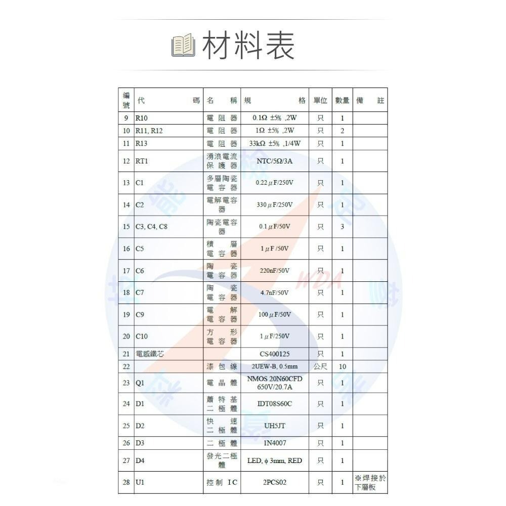 聯騰．新版 電力電子乙級技術士技能檢定 第二題 功率因數修器 材料包/完成品 11600-105202-細節圖5