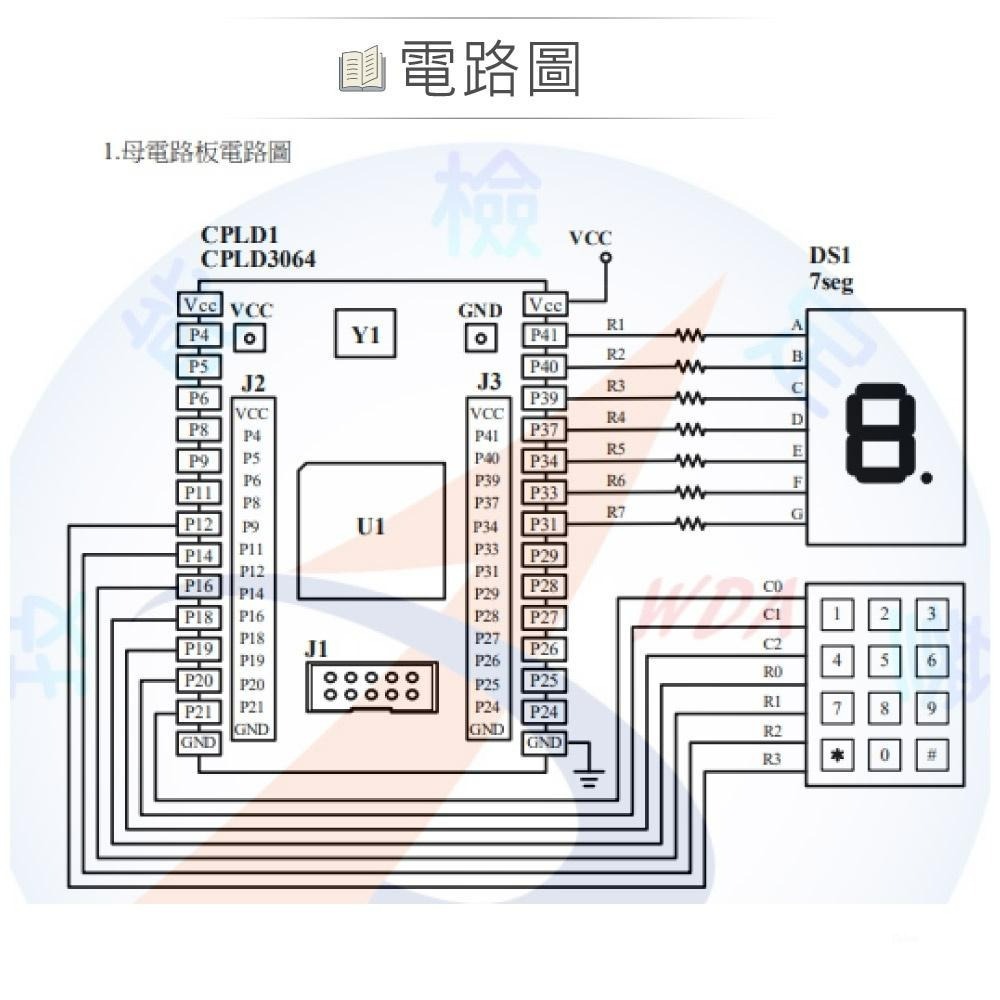 聯騰．111年新版 數位電子乙級技術士 鍵盤輸入顯示裝置 母電路板全套材料包 技能檢定 11700 110202-細節圖2