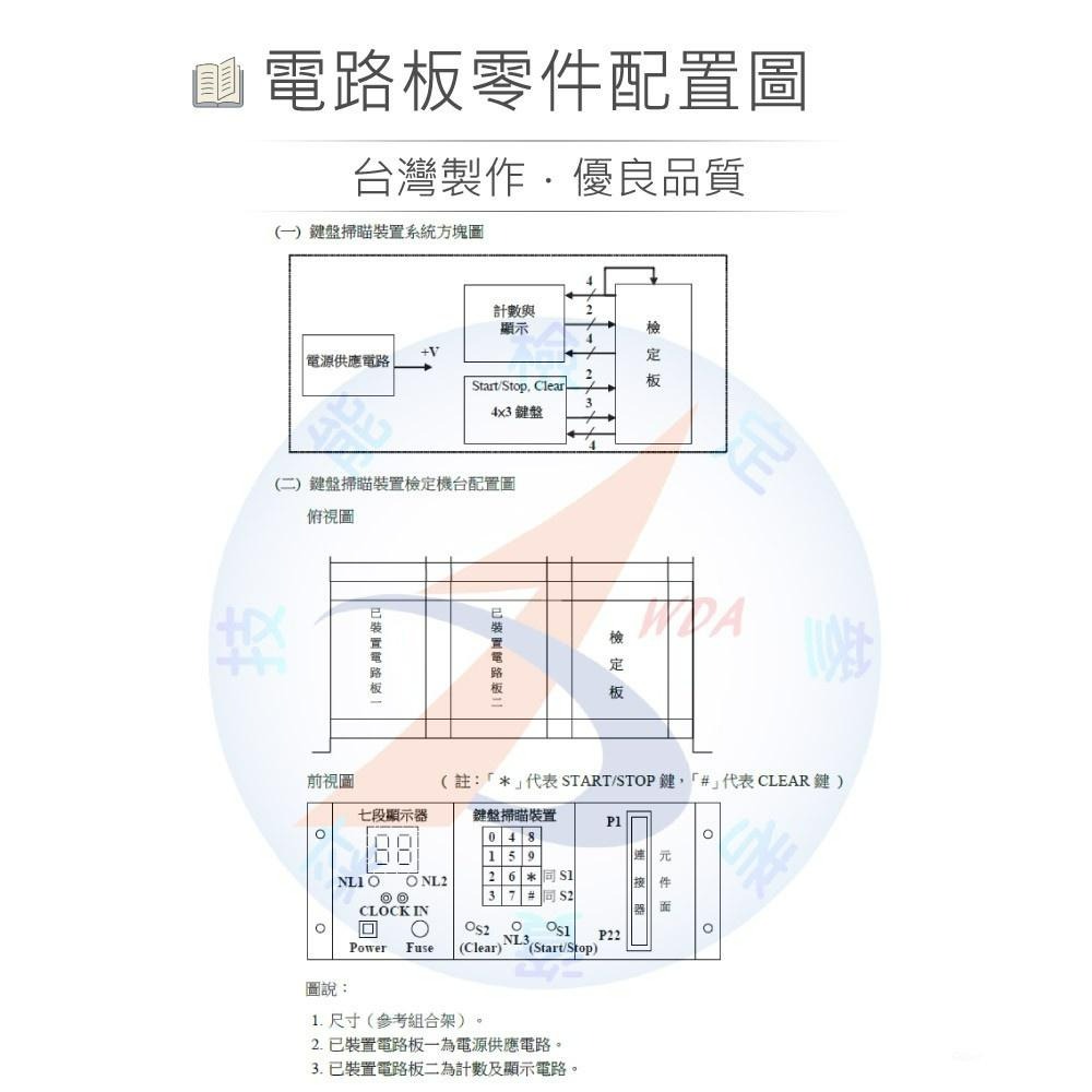 聯騰．數位電子 乙級技術士 母電路板 鍵盤掃描裝置 FRP板+子電路板 全套 零件包 11700-990202-細節圖2