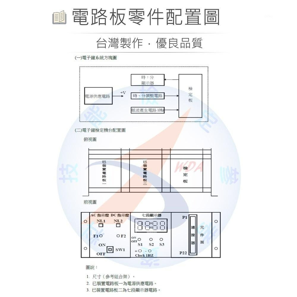 『聯騰．堃喬』數位電子 乙級 技術士 母電路板 電位電子鐘 FRP板 子電路板 全套 零件包 11700-990203-細節圖2