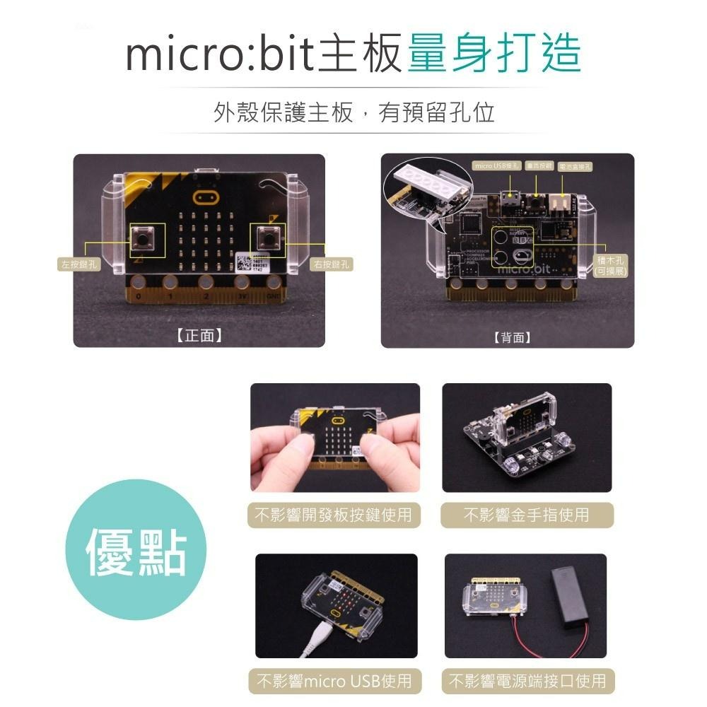 『聯騰．堃喬』micro:bit 開發板 專用 壓克力 透明 外殼 主板 保護殼-細節圖2