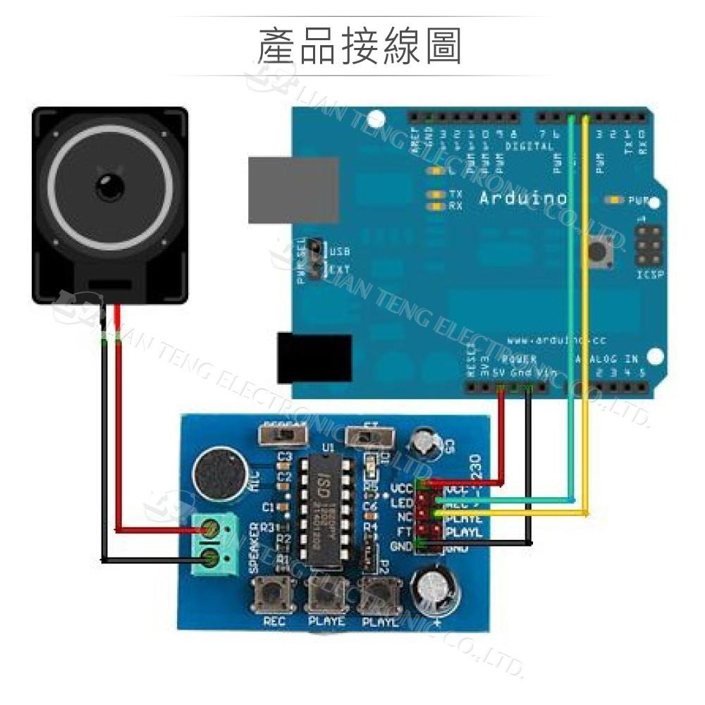 『聯騰．堃喬』ISD1820 語音播放模組 適合Arduino、micro:bit、樹莓派 等開發學習互動學習模組-細節圖3