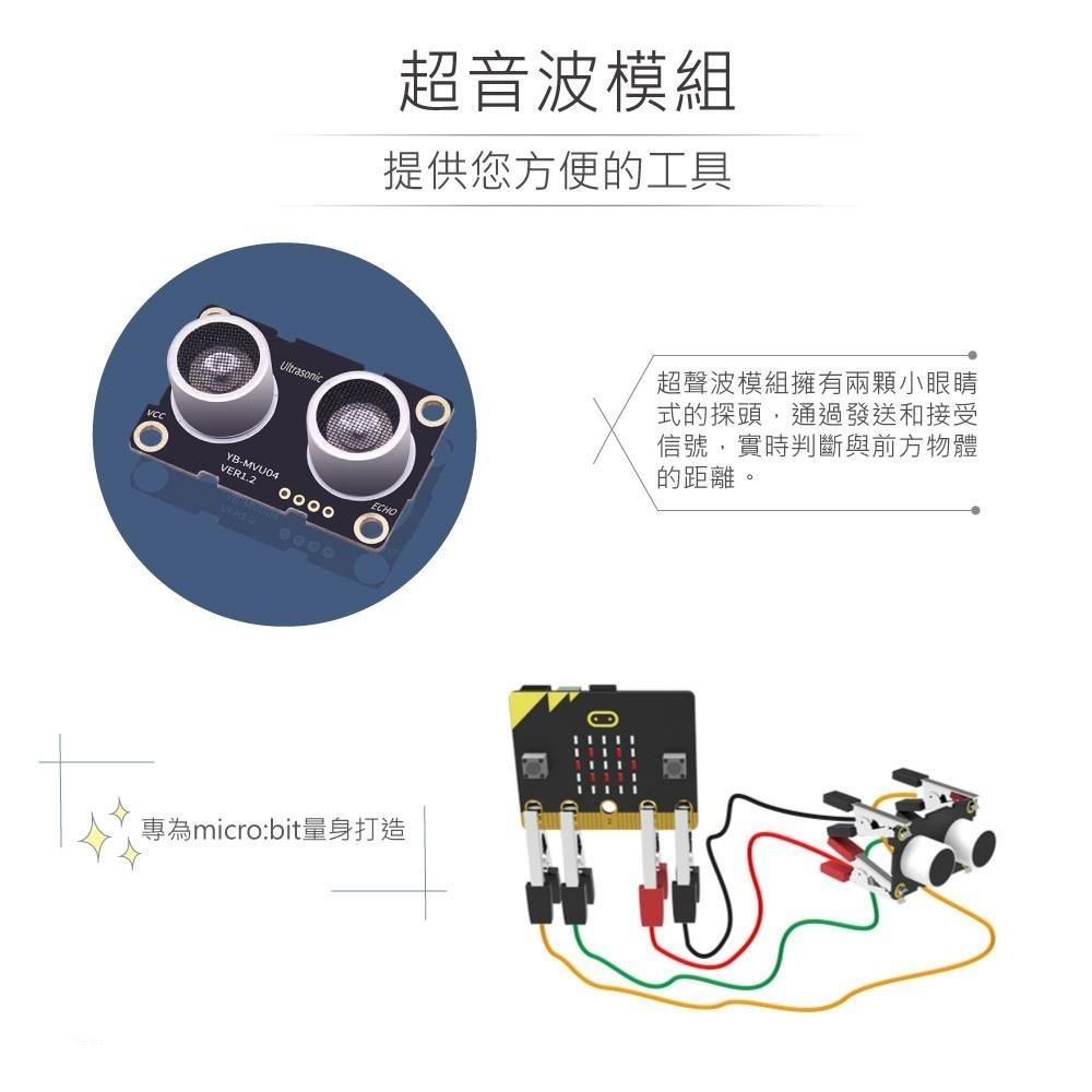 『聯騰．堃喬』micro:bit 超音波 模組 鱷魚夾版 適用Arduino 適合各級學校 課綱 生活科技-細節圖2