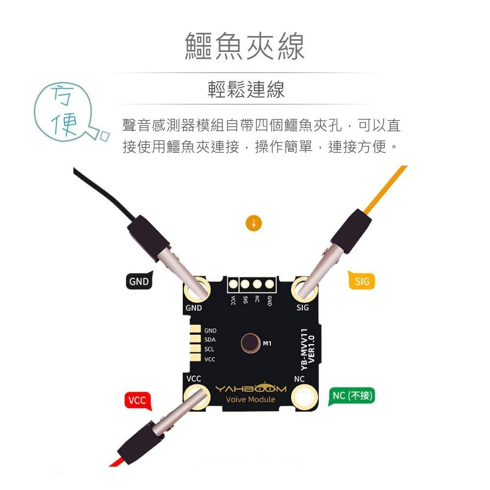 『聯騰．堃喬』micro:bit 聲音 感測器 模組 鱷魚夾版 適用Arduino 適合各級學校 課綱 生活科技-細節圖3