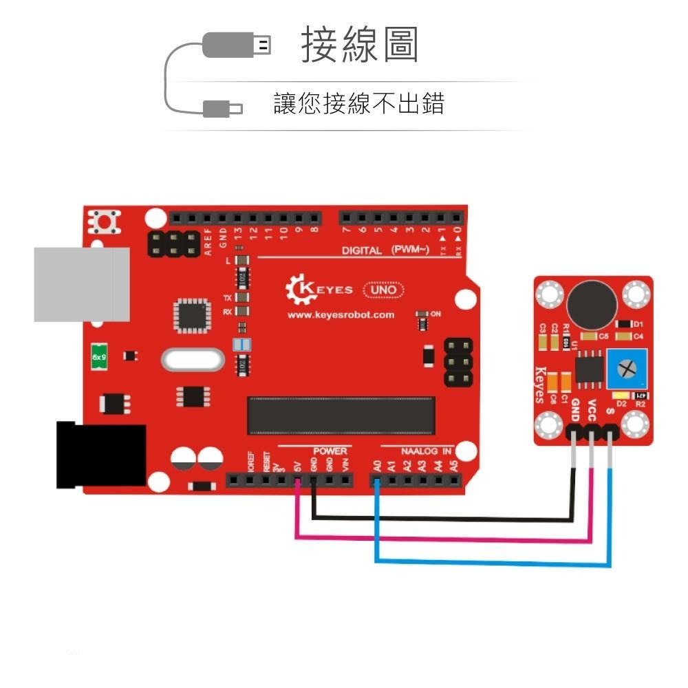 『聯騰．堃喬』麥克風 聲音 感測器 適合 Arduino micro:bit 開發 學習 互動 模組 環保材質-細節圖3