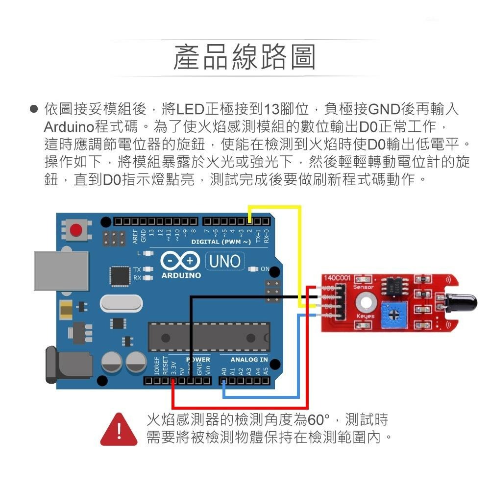 『聯騰．堃喬』火焰感測模組 適合Arduino、micro:bit、樹莓派 等開發學習互動學習模組-細節圖3