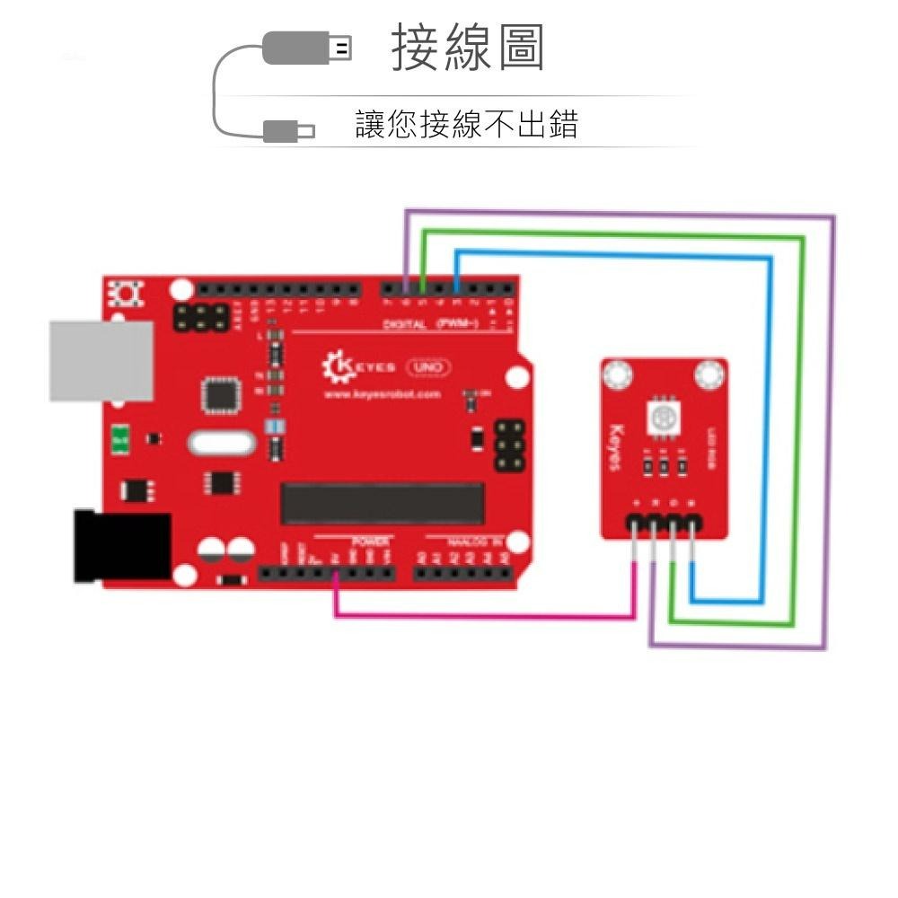 『聯騰．堃喬』全彩RGB三色LED模組SMD版 適合Arduino、micro:bit、樹莓派 等開發學習互動學習模組-細節圖3