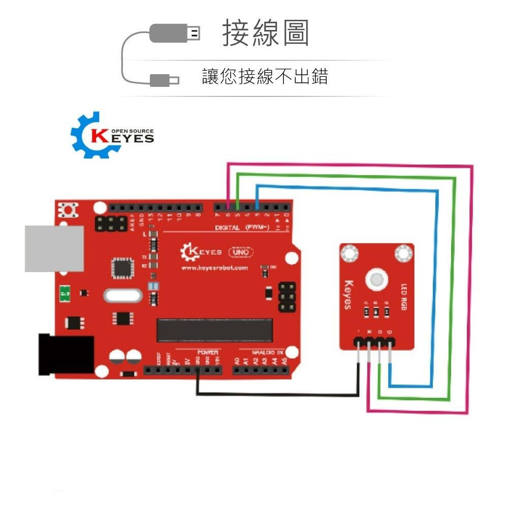 『聯騰．堃喬』全彩 RGB 三色 LED 模組 適合 Arduino micro:bit 開發 學習 模組 環保材質-細節圖3