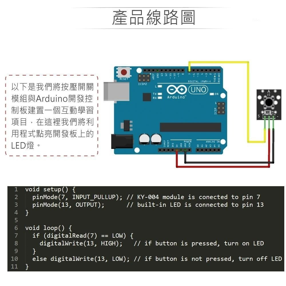 聯騰．按壓開關模組｜支援Arduino micro:bit互動學習｜生活科技教具-細節圖3