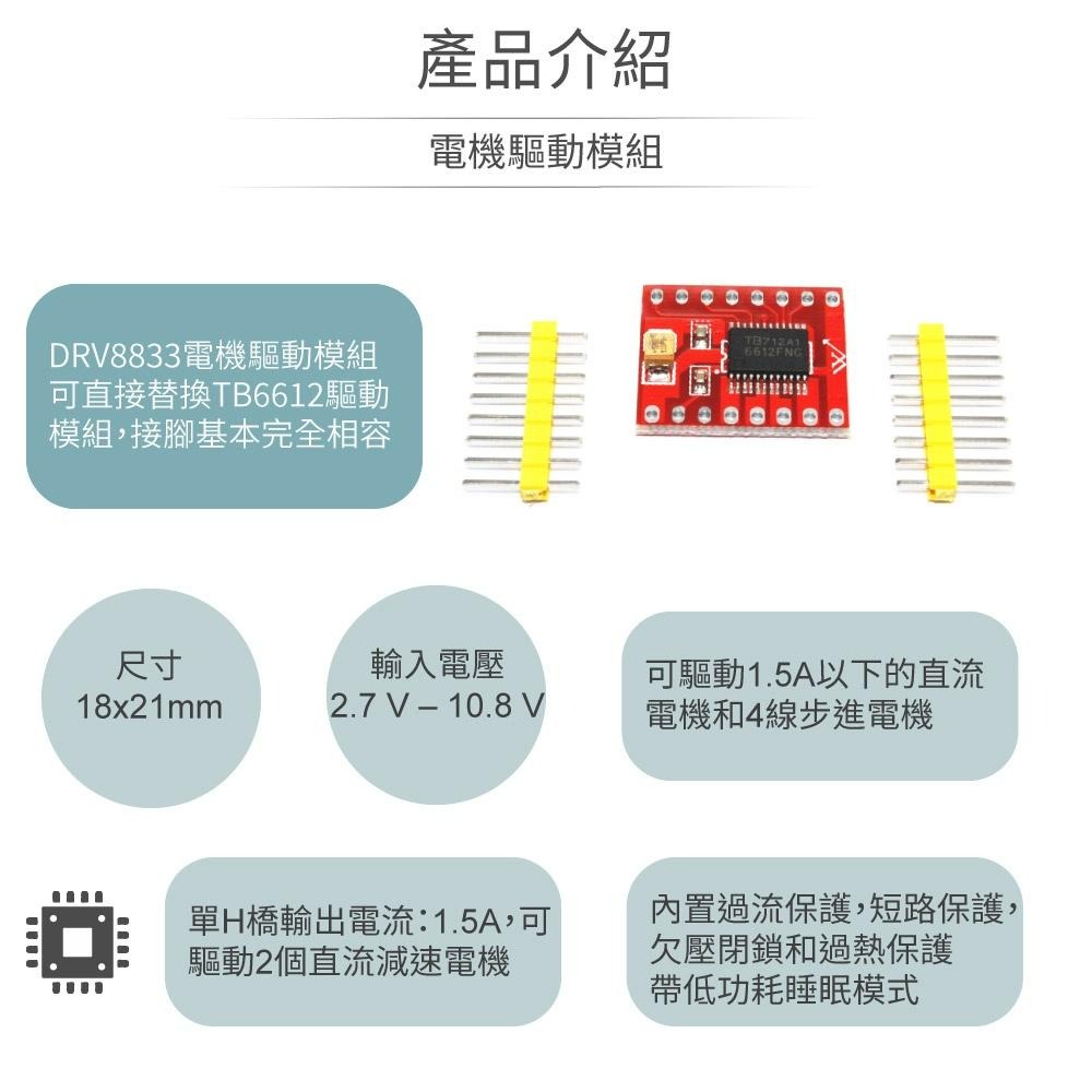 『聯騰．堃喬』DRV8833 馬達 驅動 模組 自平衡 直流 2路 馬達驅動模組-細節圖2