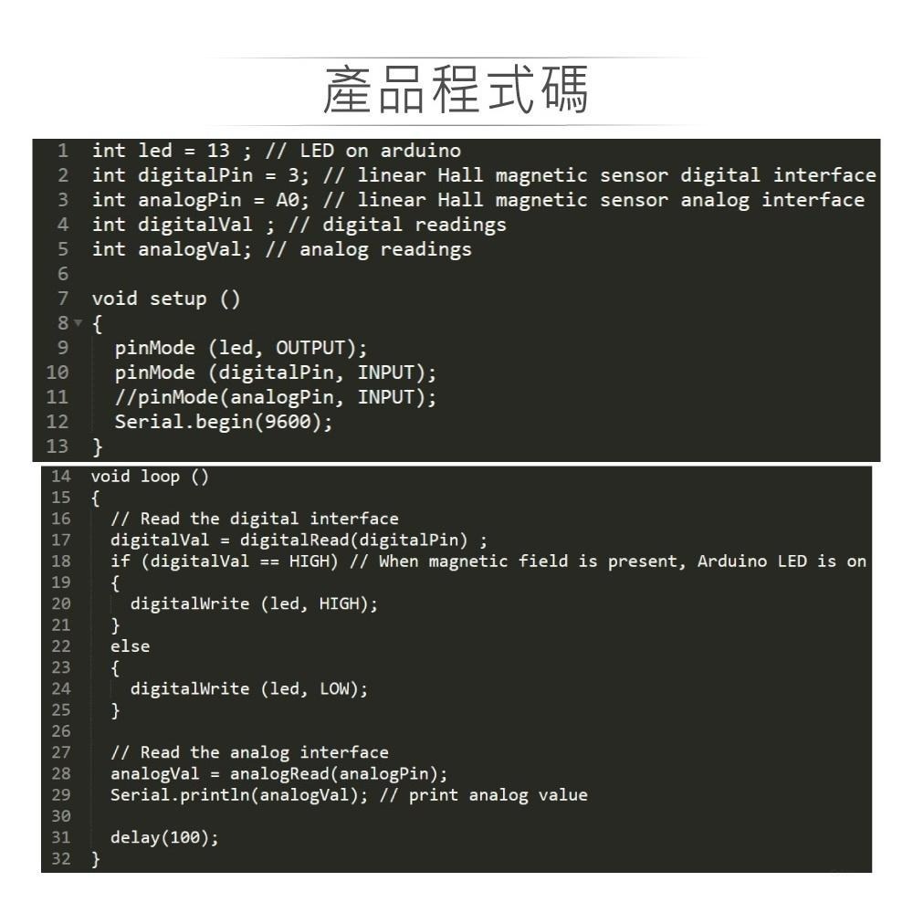 聯騰．線性霍爾磁力感測模組 Arduino/micro:bit/樹莓派互動學習磁場檢測-細節圖4