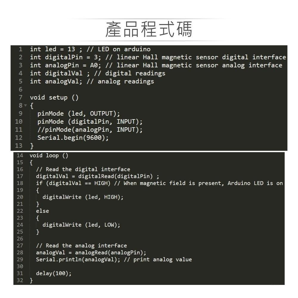 『聯騰．堃喬』線性 霍爾磁力 感測 模組 適合Arduino、micro:bit、樹莓派 等開發學習互動學習模組-細節圖4