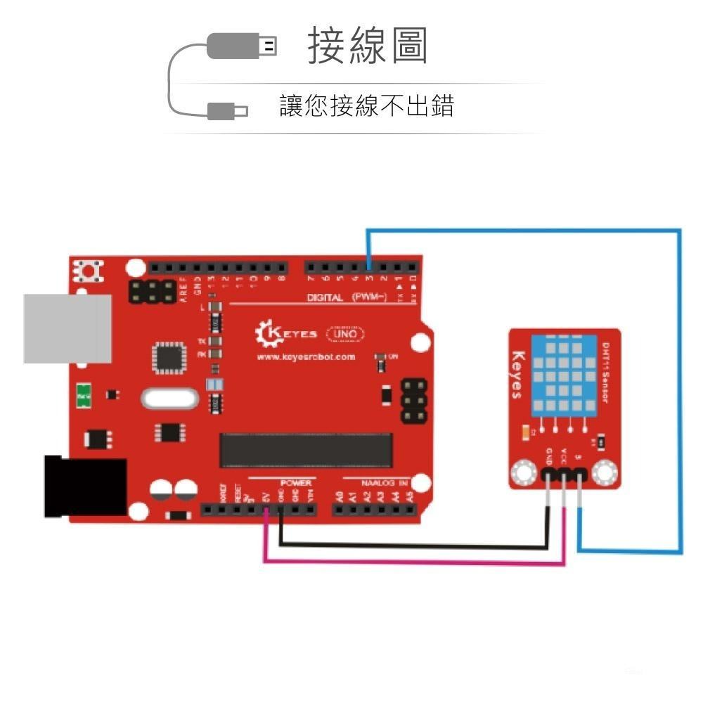 『聯騰．堃喬』DHT-11溫溼度感測器 適合Arduino、micro:bit 等開發學習互動學習模組 環保材質-細節圖3