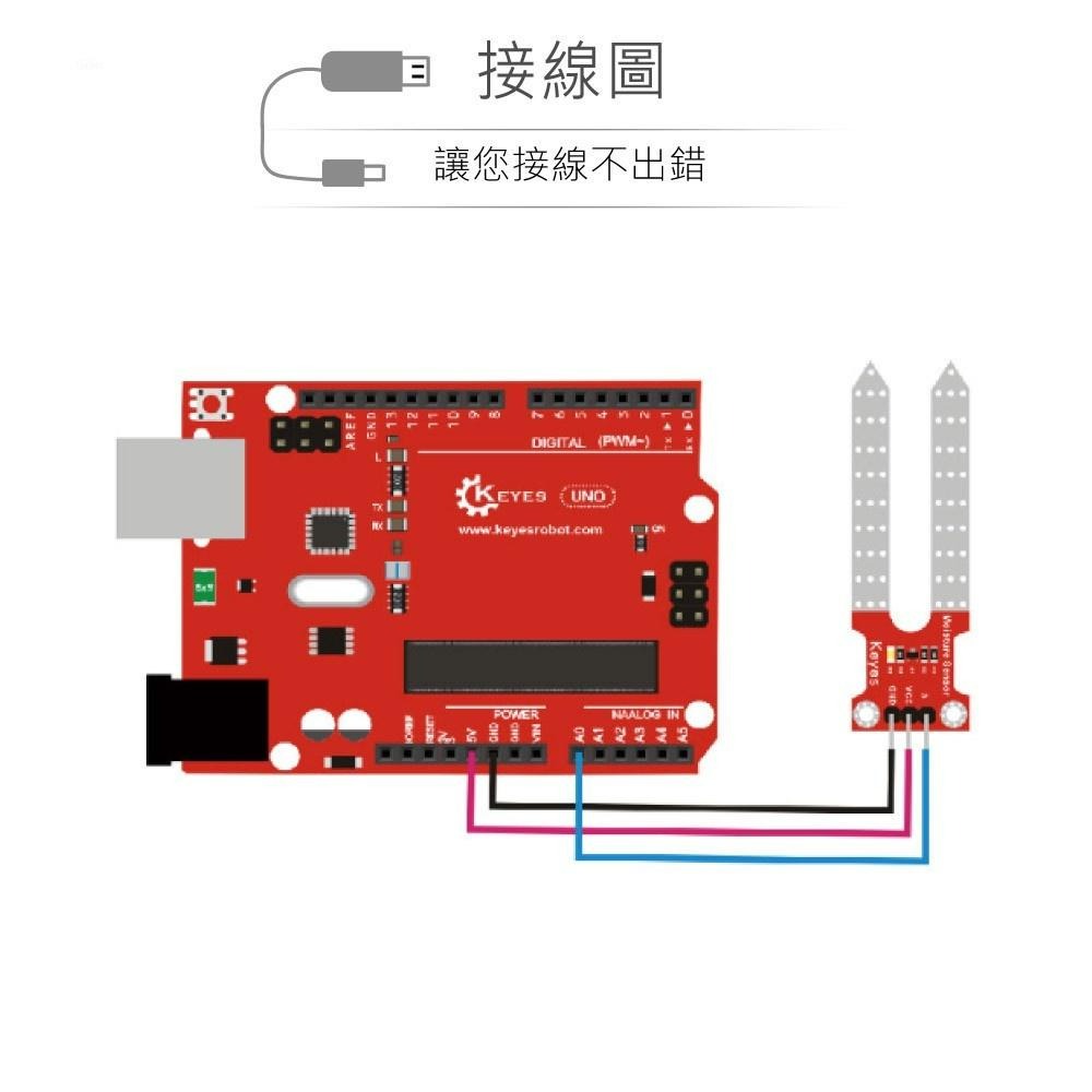 『聯騰．堃喬』土壤 濕度 感測器 適合 Arduino micro:bit 開發 學習 互動 模組 環保材質-細節圖3