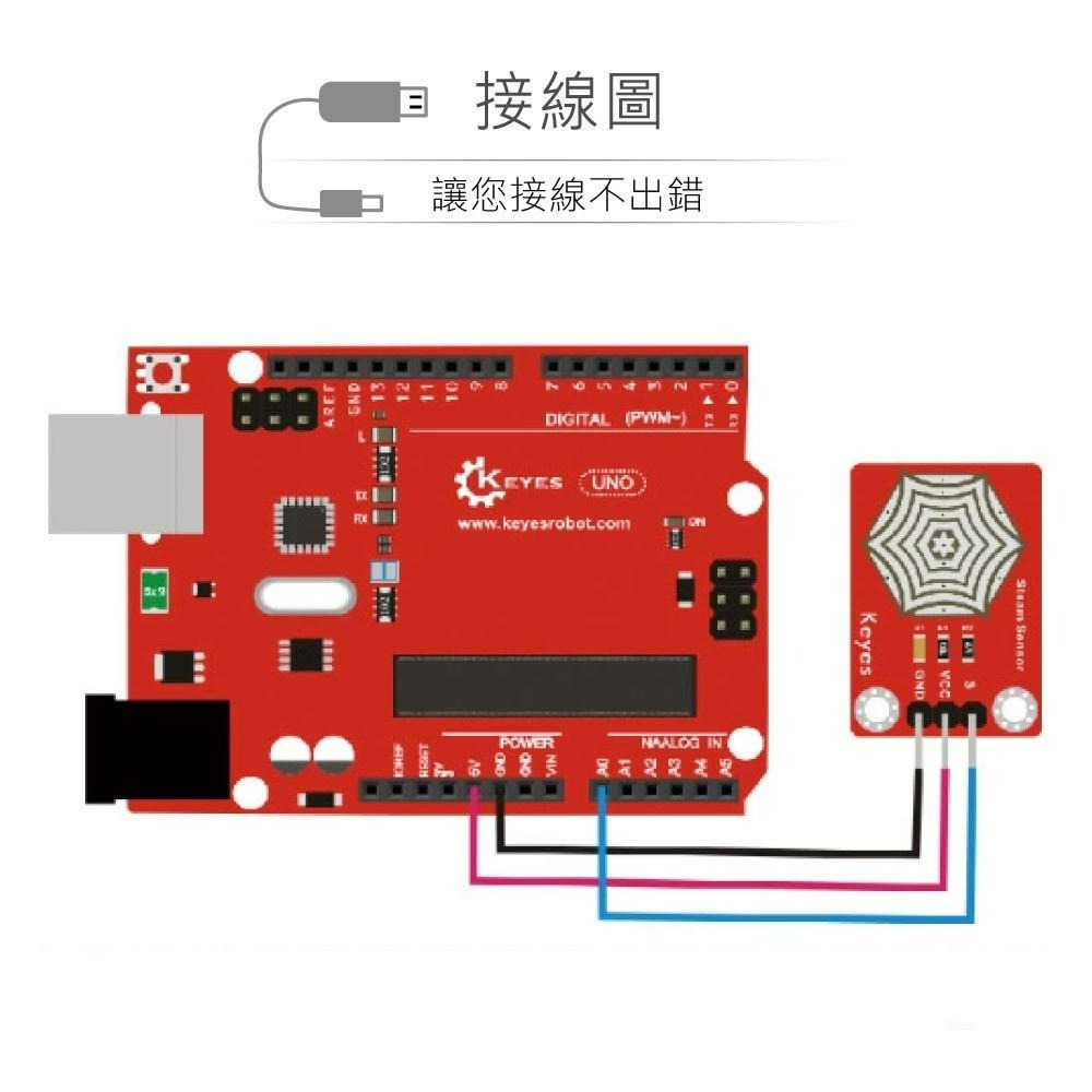 『聯騰．堃喬』水滴 水蒸氣 感測器 適合 Arduino micro:bit 開發 學習 互動 模組 環保材質-細節圖3