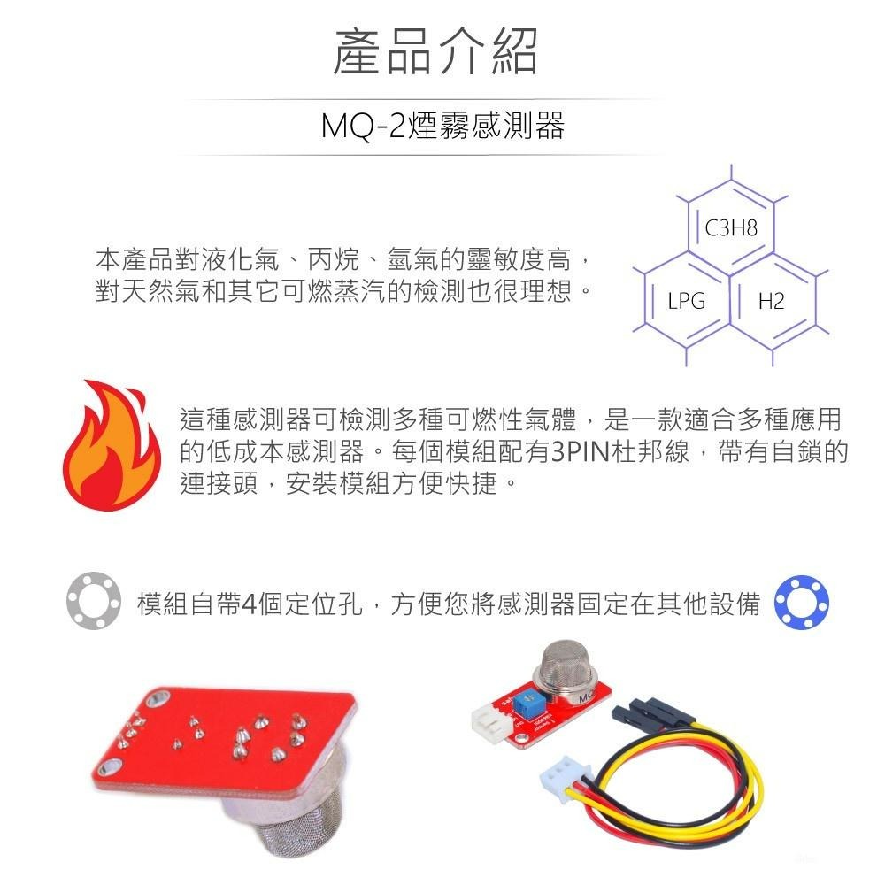 『聯騰．堃喬』MQ-2 煙霧 感測器 適合 Arduino micro:bit 開發 學習 互動 模組 環保材質-細節圖2