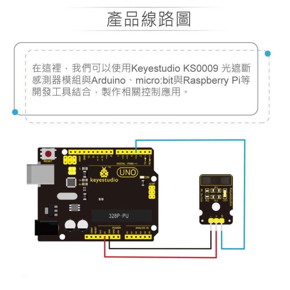 聯騰．Keyestudio KS0009 光遮斷器感測模組・課綱互動控制應用首選-細節圖3