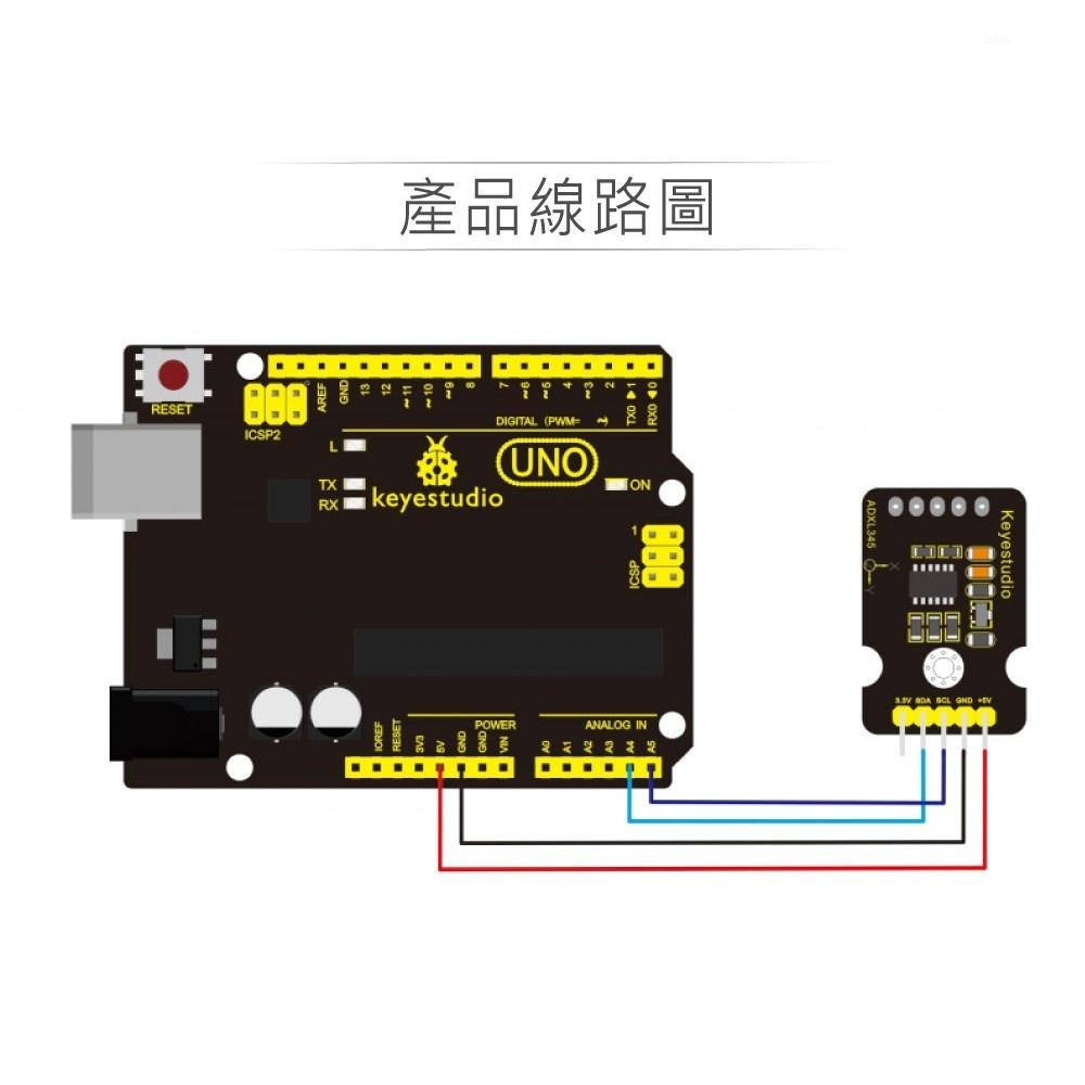 『聯騰．堃喬』ADXL345 三軸加速度模組  支援Arduino、micro:bit、Raspberry Pi 工具-細節圖3