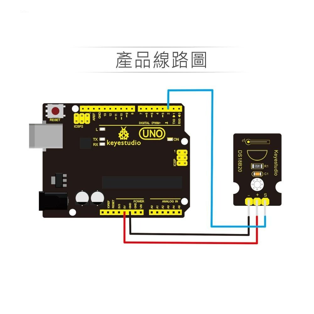 『聯騰．堃喬』18B20 溫度 感測模組  支援Arduino、micro:bit、Raspberry Pi等開發工具-細節圖3