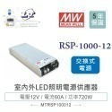聯騰．MW 明緯 RSP-1000系列｜1000W 單組輸出・機殼型・主動式PFC・全電壓輸入・工業電源-規格圖5