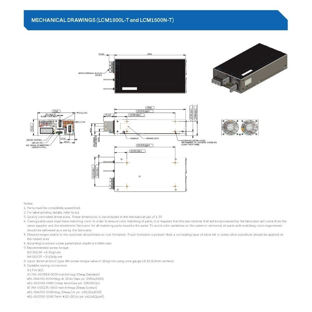 『聯騰．堃喬』雅特生 ARTESYN LCM1500-L-T 電源供應器 12V 同明緯 SE-1500-12 (現貨)-細節圖2