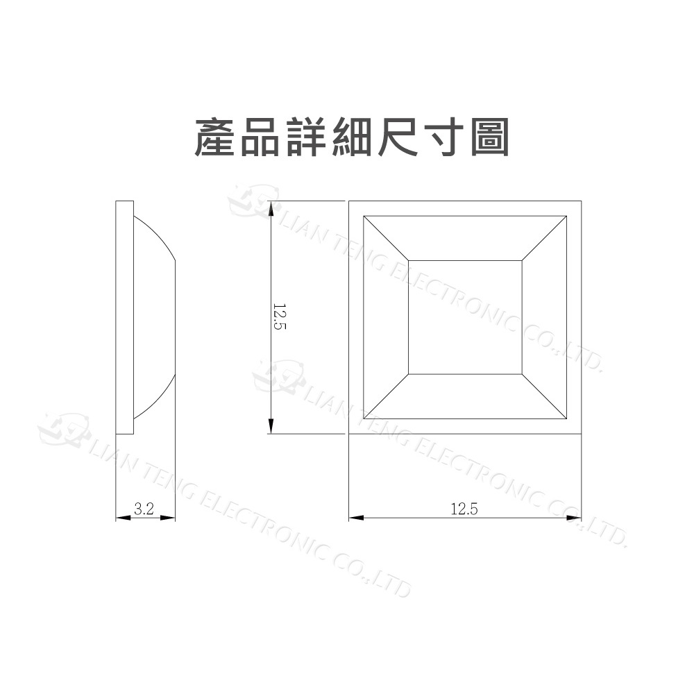 『聯騰．堃喬』Gainta RF-2006 橡膠黑 H:3.5/W:13.0/L:13.0mm 方格形 腳墊 8入/包-細節圖3