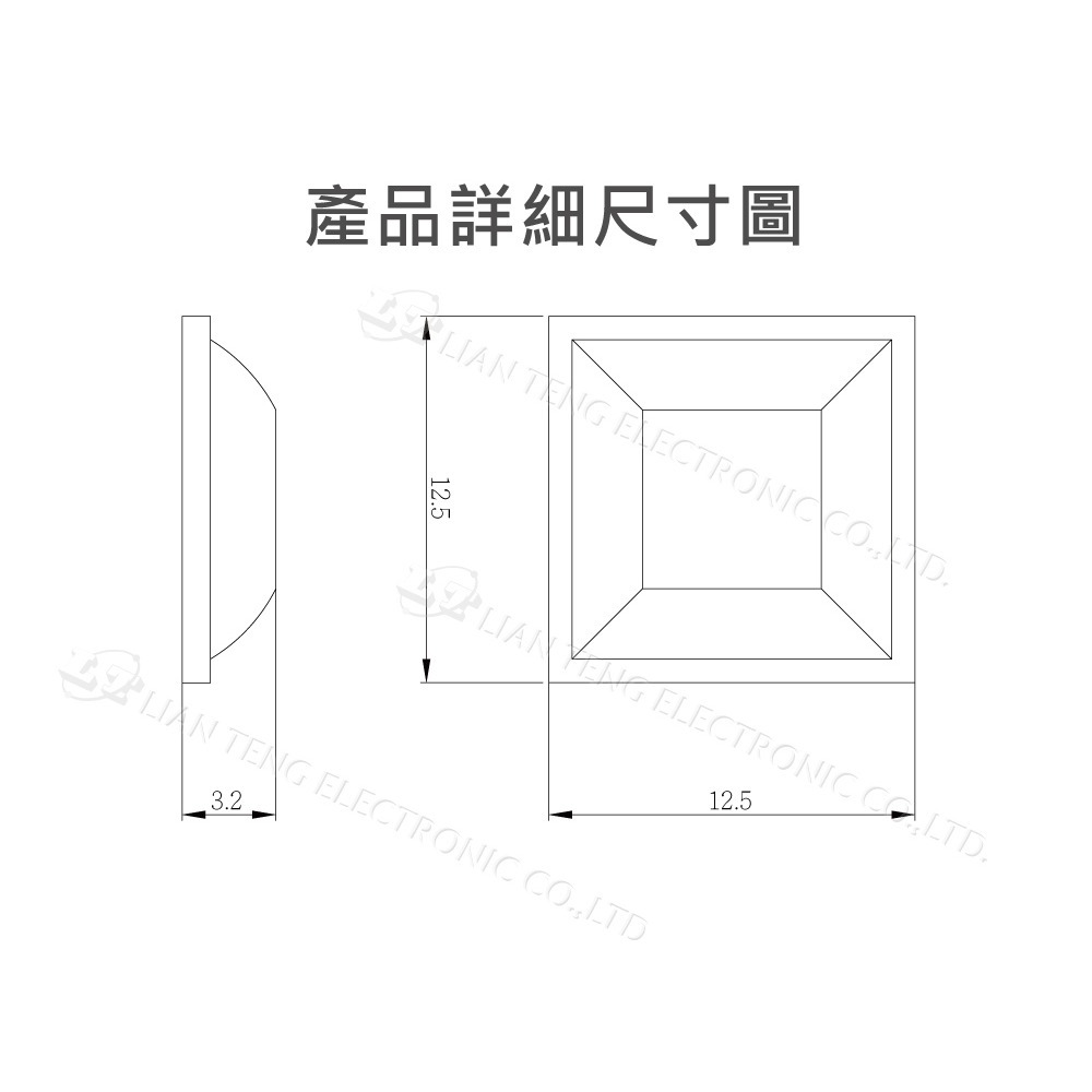 聯騰．Gainta RF-2006 橡膠黑 H:3.5/W:13.0/L:13.0mm 方格形 腳墊 8入/包-細節圖3