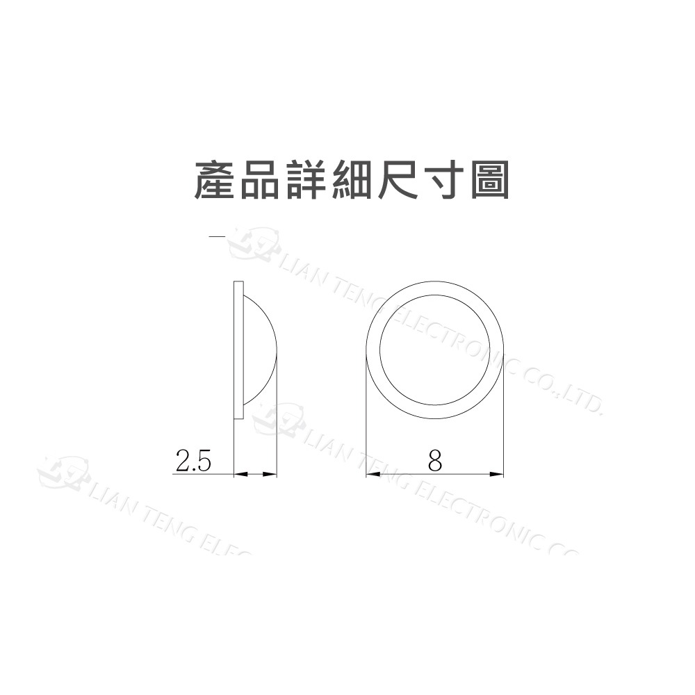 『聯騰．堃喬』Gainta RF-6002 PU 材質 H:2.5mm D:8.0mm 圓半球形 自粘 腳墊 8入/包-細節圖3