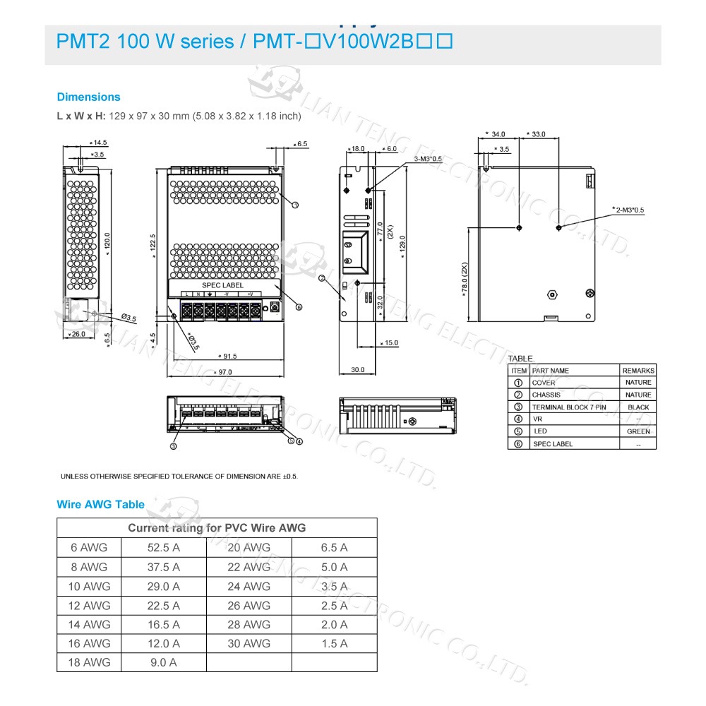 『聯騰．堃喬』DELTA 台達 PMT-12V100W2BA PMT-24V100W2BA 平板型電源 單輸出電源供應器-細節圖4